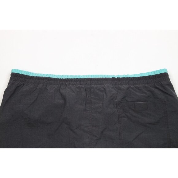 Vintage 90s Hobie Surfing Mens XL Faded Spell Out Lined Swim Trunks Shorts Black - Picture 12 of 15